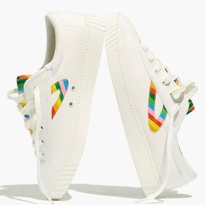 Tretorn x Madewell White Nylite Plus Sneakers in Rainbow Canvas